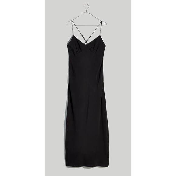 MADEWELL NWT The Layton Midi Slip Dress in Black // 2 - Picture 6 of 16